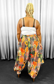 Circle Print Harem Style Pant Set Dazzled By B